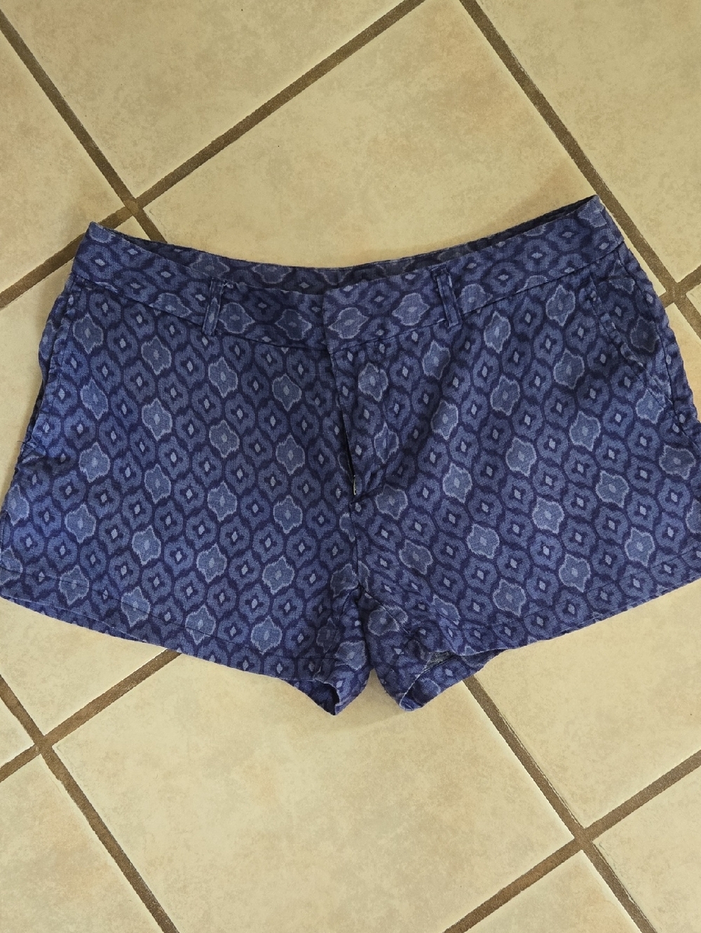 Cynthia Rowley Linene Blue Patterned Shorts